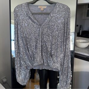 Michael Kors Silver Sequin Top